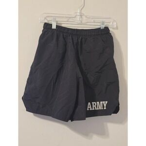 US Army PFU Physical Fitness Uniform Shorts Black Nylon Supplex Medium UNICOR